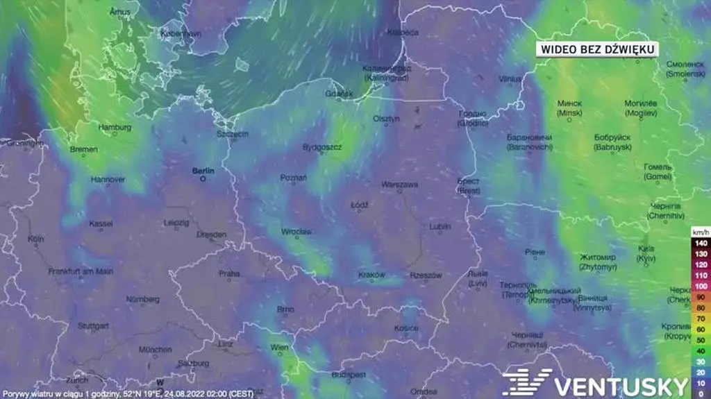 Prognoza porywów wiatru na kolejne dni