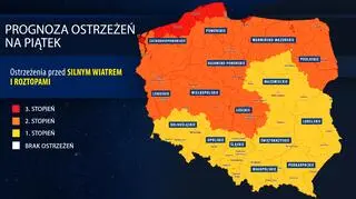 Prognoza zagrożeń IMGW na piątek