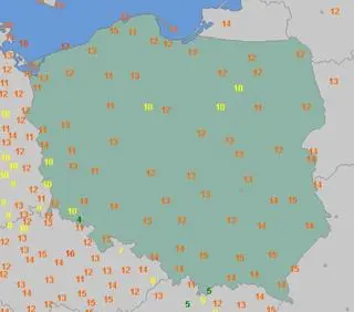 Temperatura powietrza w piątek 17 czerwca o godzinie 6