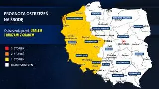 Prognoza alertów meteorologicznych na środę