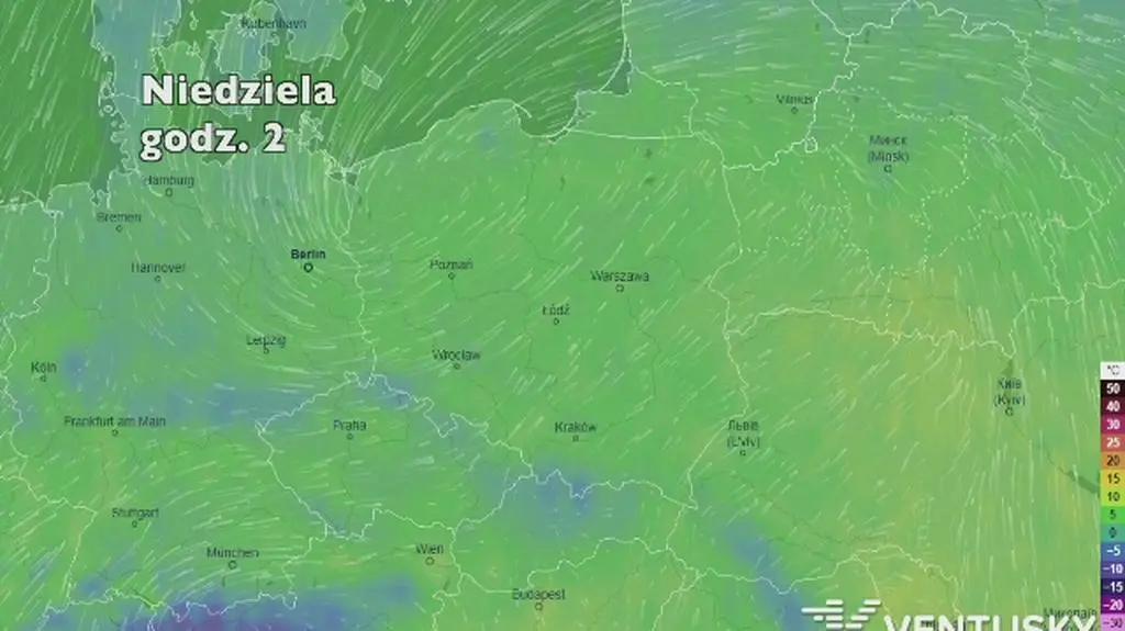 Temperatura w najbliższych dniach (ventusky