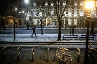 Opady śniegu w Budapeszcie