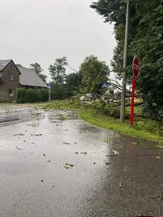 Zalania i połamane drzewa w Ustroniu
