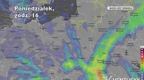 Prognozowane opady deszczu w ciągu pięciu dni (Ventusky