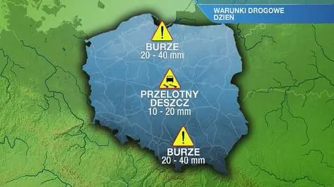 Warunki drogowe w poniedziałek