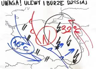 W niedzielę w Polsce wystąpią ulewy i burze