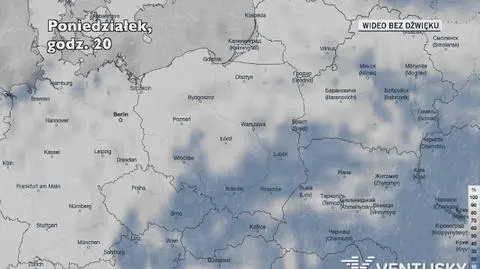 Prognozowane zachmurzenie w najbliższych godzinach 