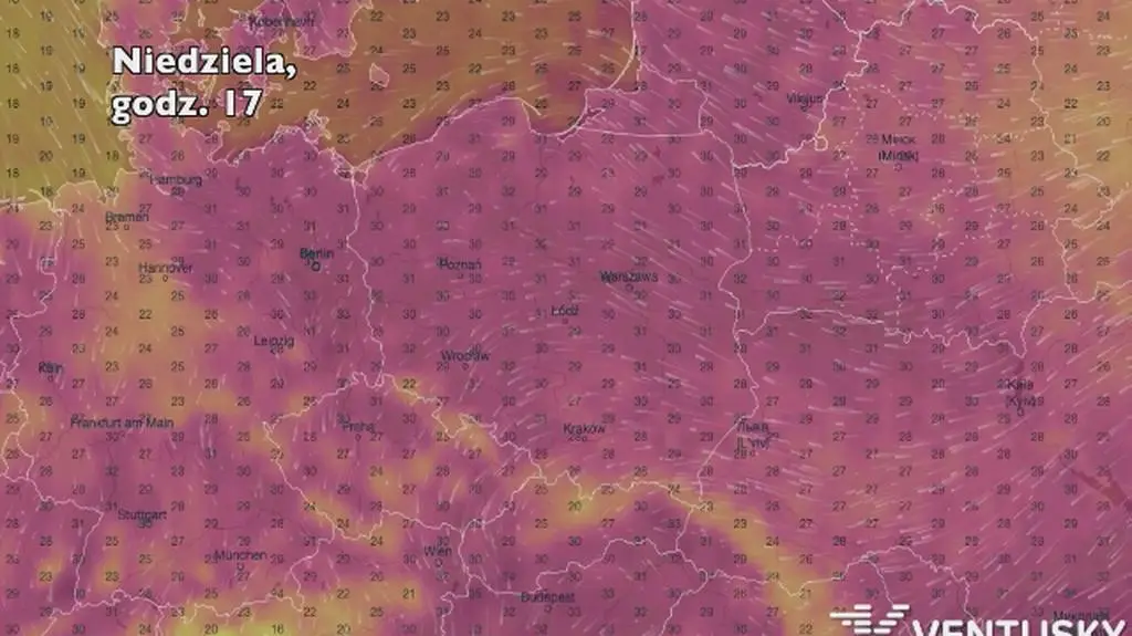 Temperatura w najbliższych dniach (ventusky