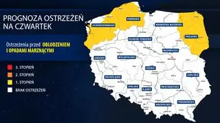 Prognoza zagrożeń IMGW na czwartek