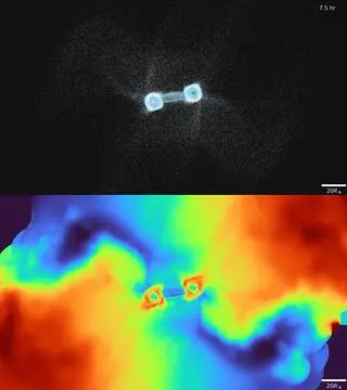 Symulacja komputerowa zderzenia dwóch lodowych planet