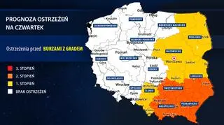 Prognoza zagrożeń IMGW na czwartek