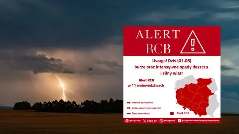 Alert RCB w 11 województwach. "W trakcie burzy znajdź bezpieczne schronienie"