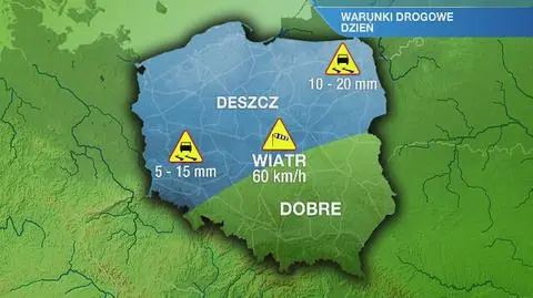 Warunki drogowe w poniedziałek
