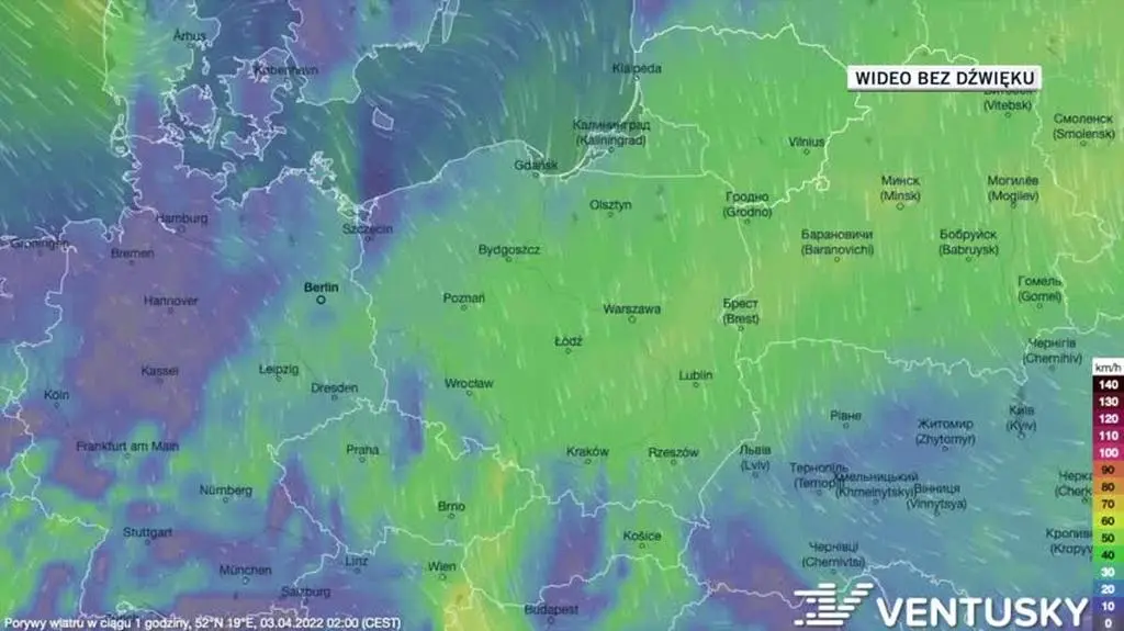 Prognoza porywów wiatru na kolejne dni