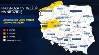 Prognoza zagrożeń IMGW na niedzielę
