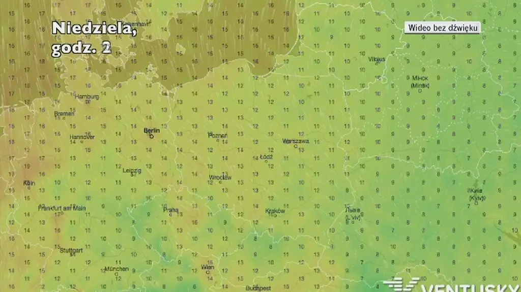 Prognozowana temperatura w następnych dniach
