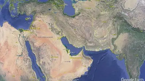 Lokalizacja środowego trzęsienia ziemi w Iranie (Google Earth)