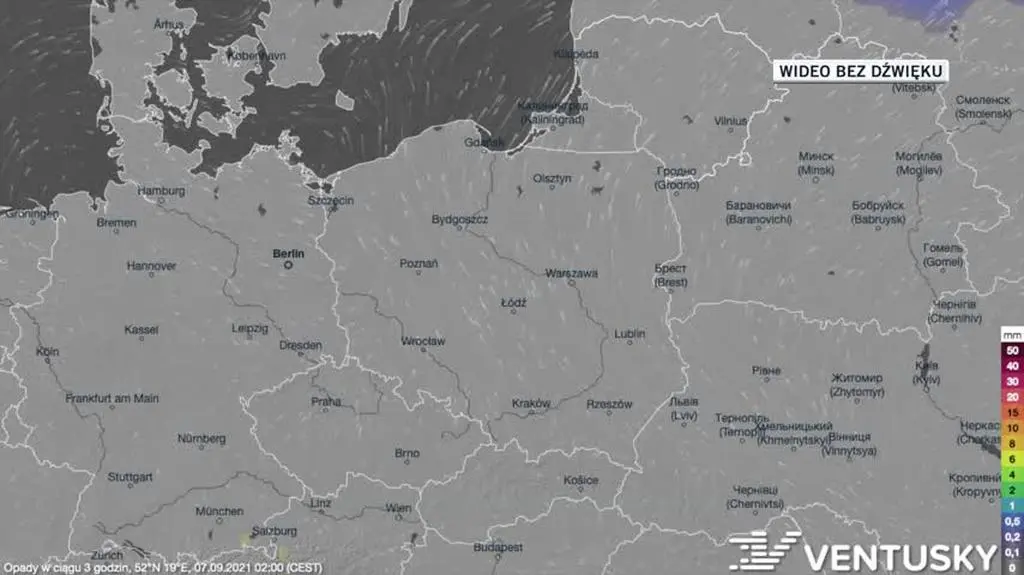 Prognozowane opady w dniach 07-11