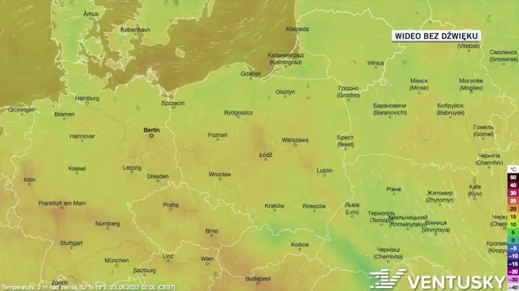 Prognozowana temperatura w dniach 23-27