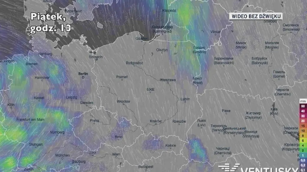 Prognozowane opady w najbliższych dniach
