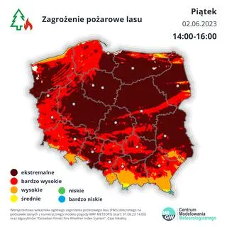 Zagrożenie pożarowe w lasach w piątek w godzinach 14-16