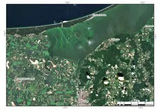 Sinice na Zalewie Wiślanym. Ich zakwitom sprzyja upalna, słoneczna pogoda