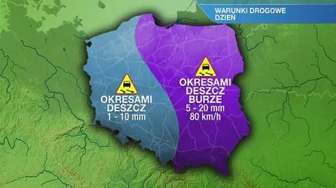 Warunki drogowe we wtorek