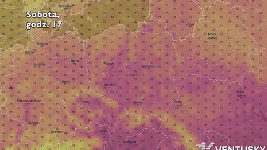Temperatura w najbliższych dniach (ventusky
