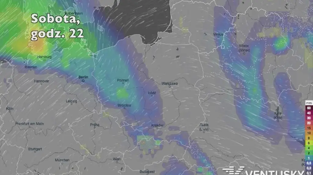 Opady w najbliższych dniach (ventusky