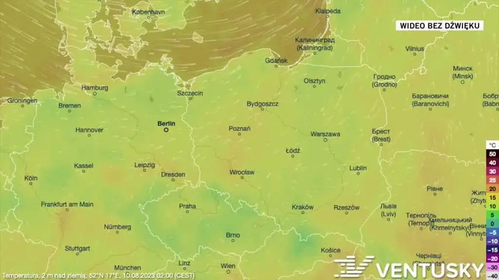 Prognozowana temperatura na kolejne dni
