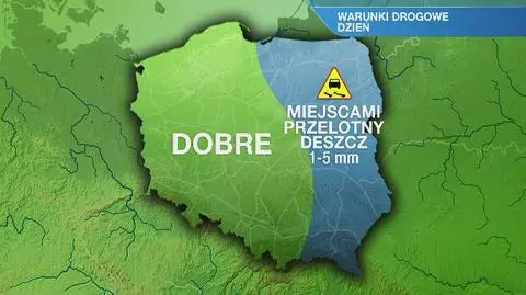 Warunki drogowe w poniedziałek