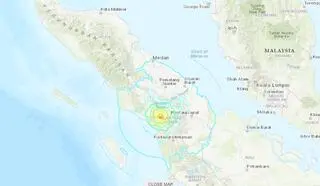 Lokalizacja trzęsienia ziemi w Indonezji