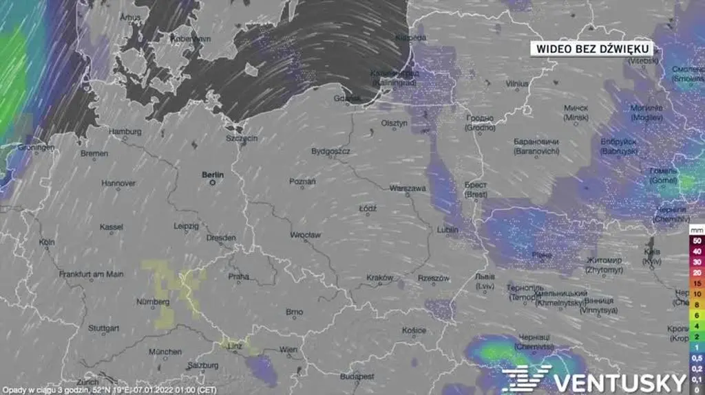 Prognozowane opady w ciągu kolejnych dni