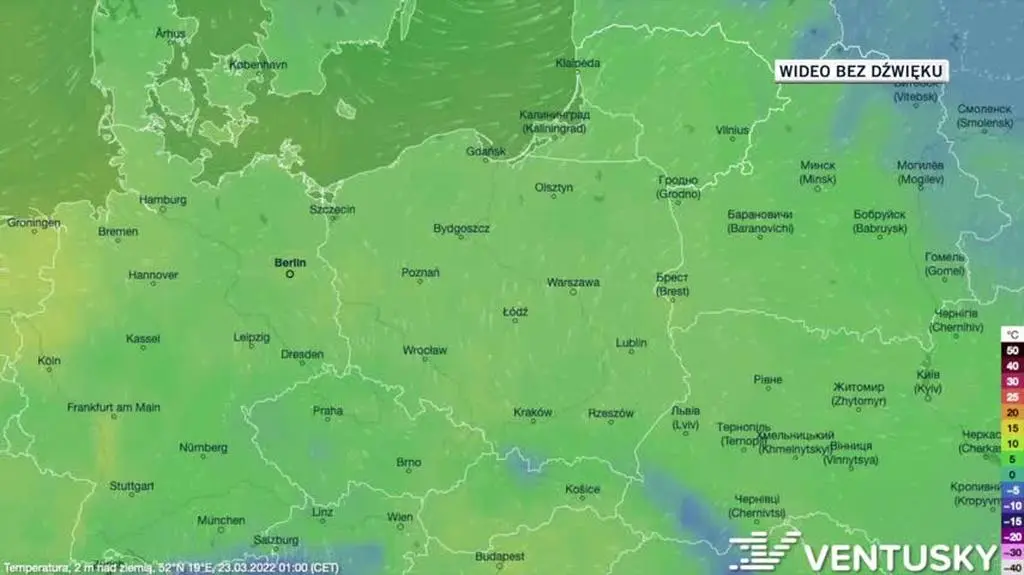 Prognozowana temperatura w dniach 23-27