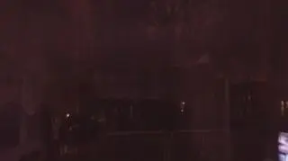 Burza z błyskawica zimą