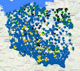 Stany wód w Polsce w poniedziałek 20.11