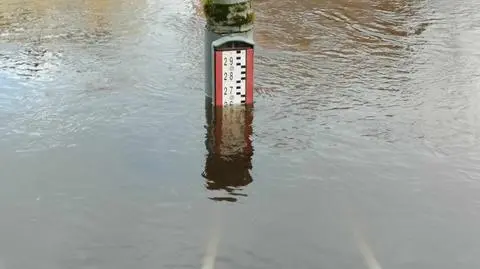 Wysoki poziom wody w rzece Słupia
