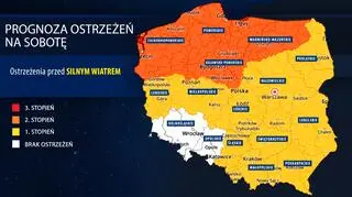 Prognoza zagrożeń IMGW na sobotę