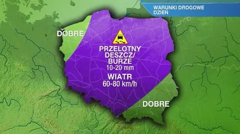 Warunki drogowe w poniedziałek
