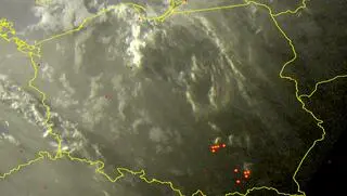 Wyładowania atmosferyczne nad Polską o godzinie 21