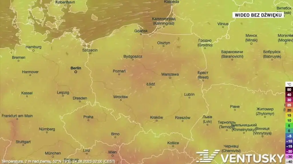 Prognozowana temperatura na kolejne dni