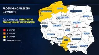 Prognoza zagrożeń IMGW na wtorek
