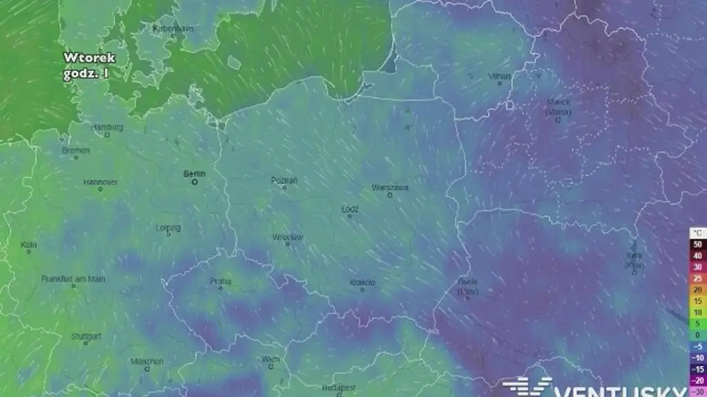 Temperatura w najbliższych dniach (ventusky