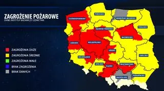 Zagrożenie pożarowe w lasach. Stan na 18.05.2022
