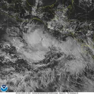 Burza tropikalna Pilar na zdjęciu satelitarnym