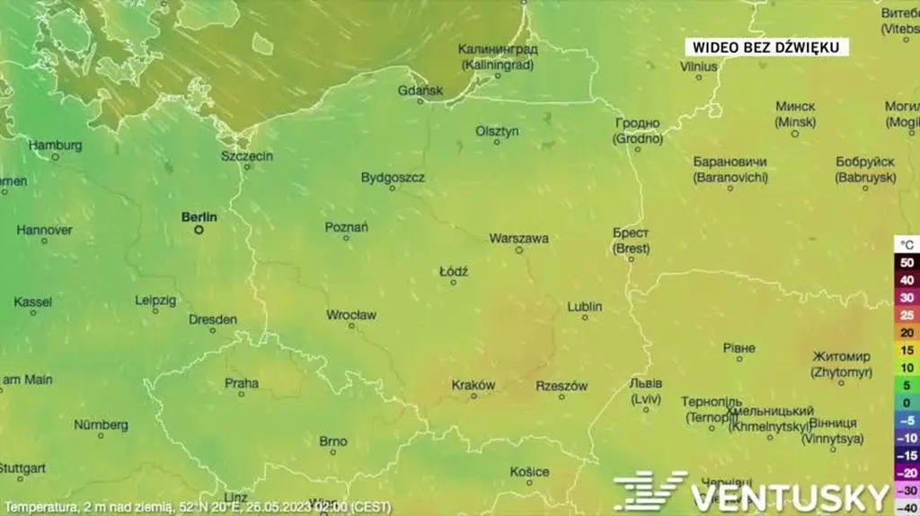 Prognozowana temperatura w kolejnych dniach