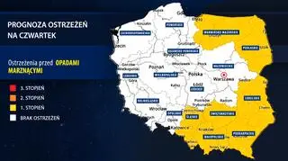 Prognoza zagrożeń IMGW na czwartek