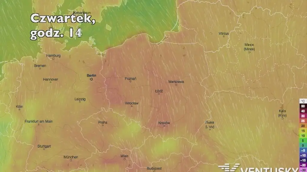 Prognozowana temperatura w ciągu najbliższych dni