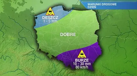 Warunki drogowe w niedzielę