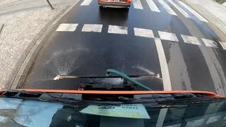 Polewanie ulic wodą w Białymstoku